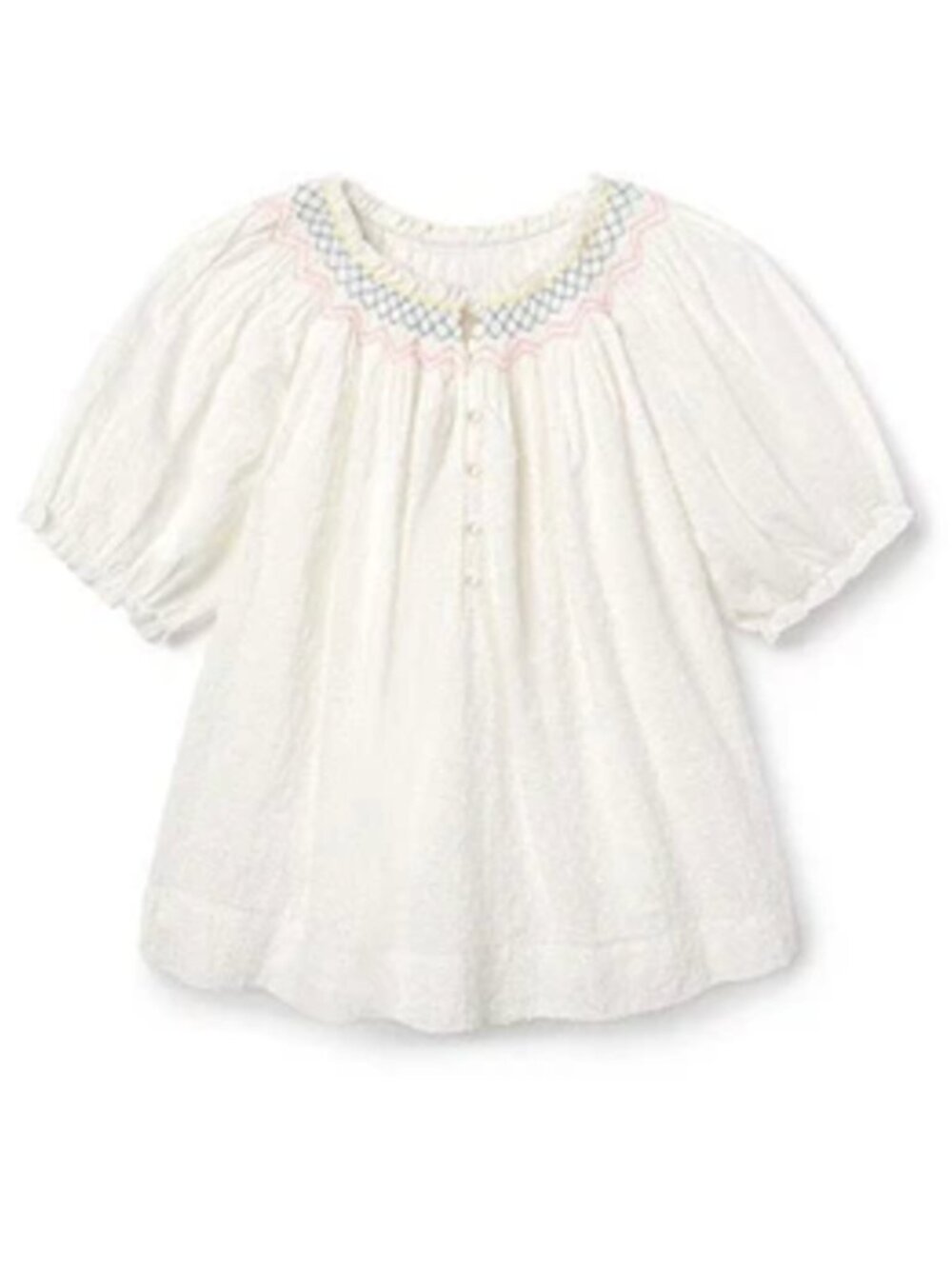 Baybala Women's Willow Top in White Swiss Dot